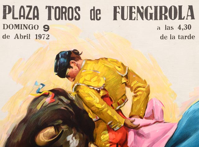 1970s José Cros Estrems Spanish Bull Fighting Lithograph Poster