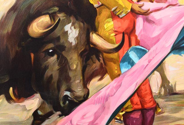 1970s José Cros Estrems Spanish Bull Fighting Lithograph Poster