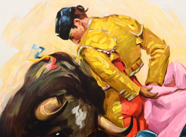 1970s José Cros Estrems Spanish Bull Fighting Lithograph Poster