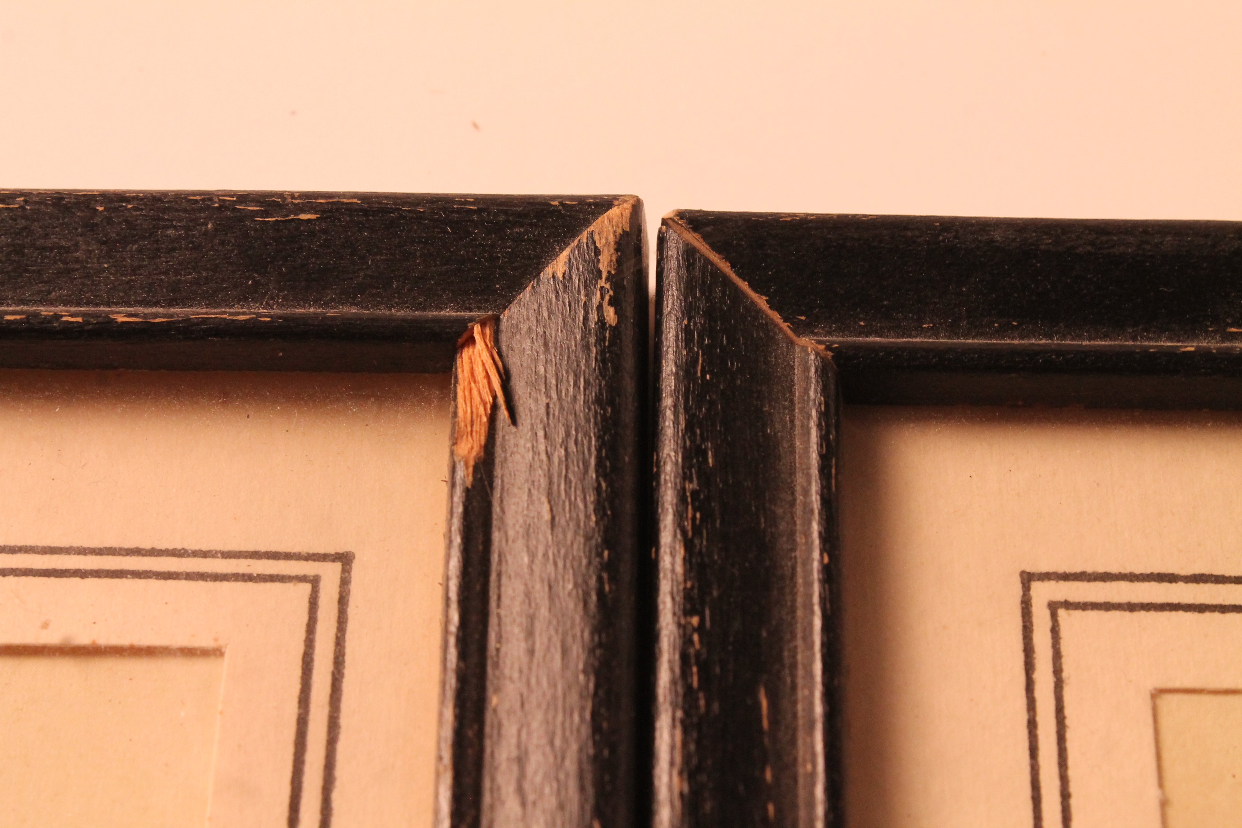 Pair of Framed Vintage Postcards