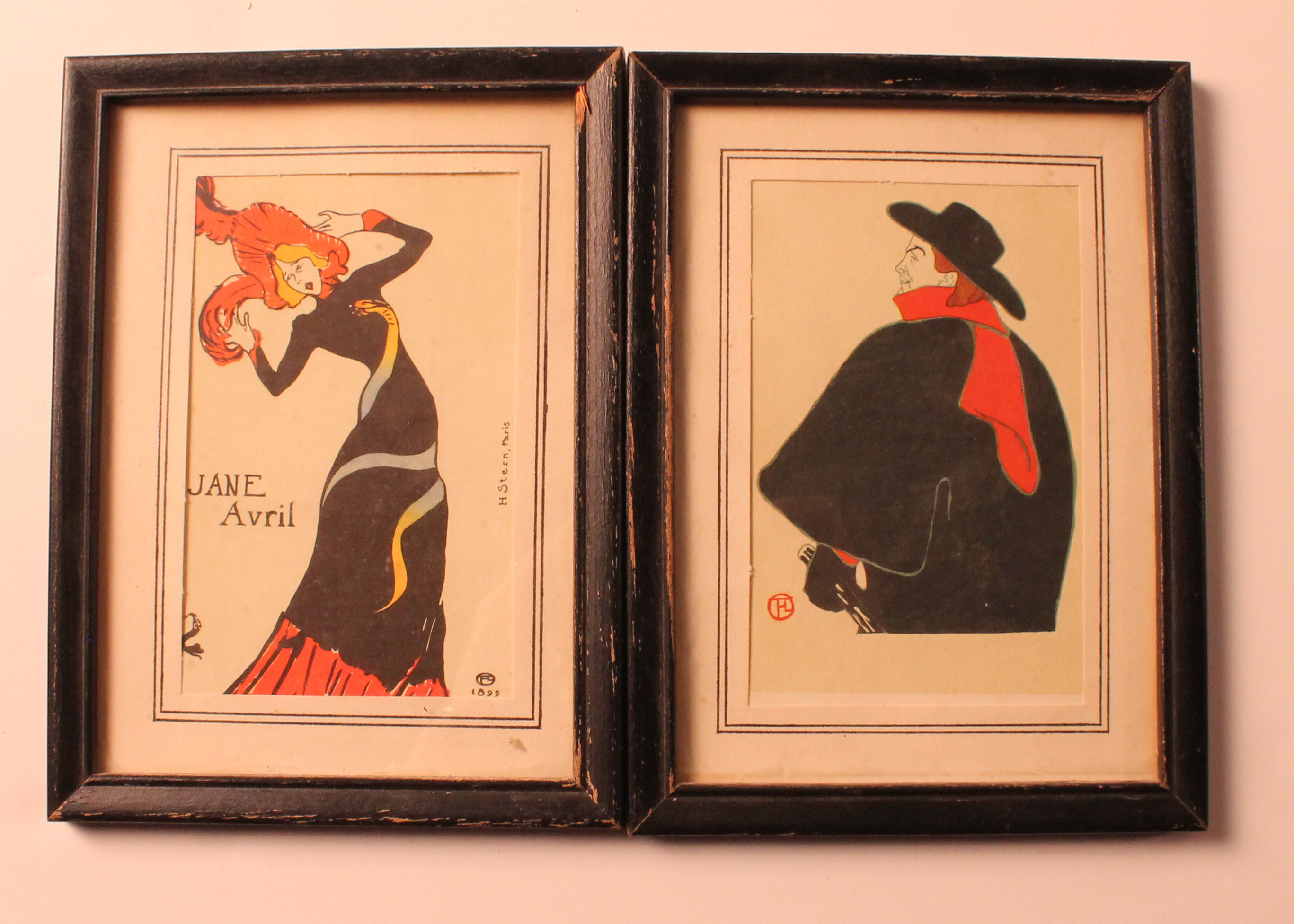 Pair of Framed Vintage Postcards