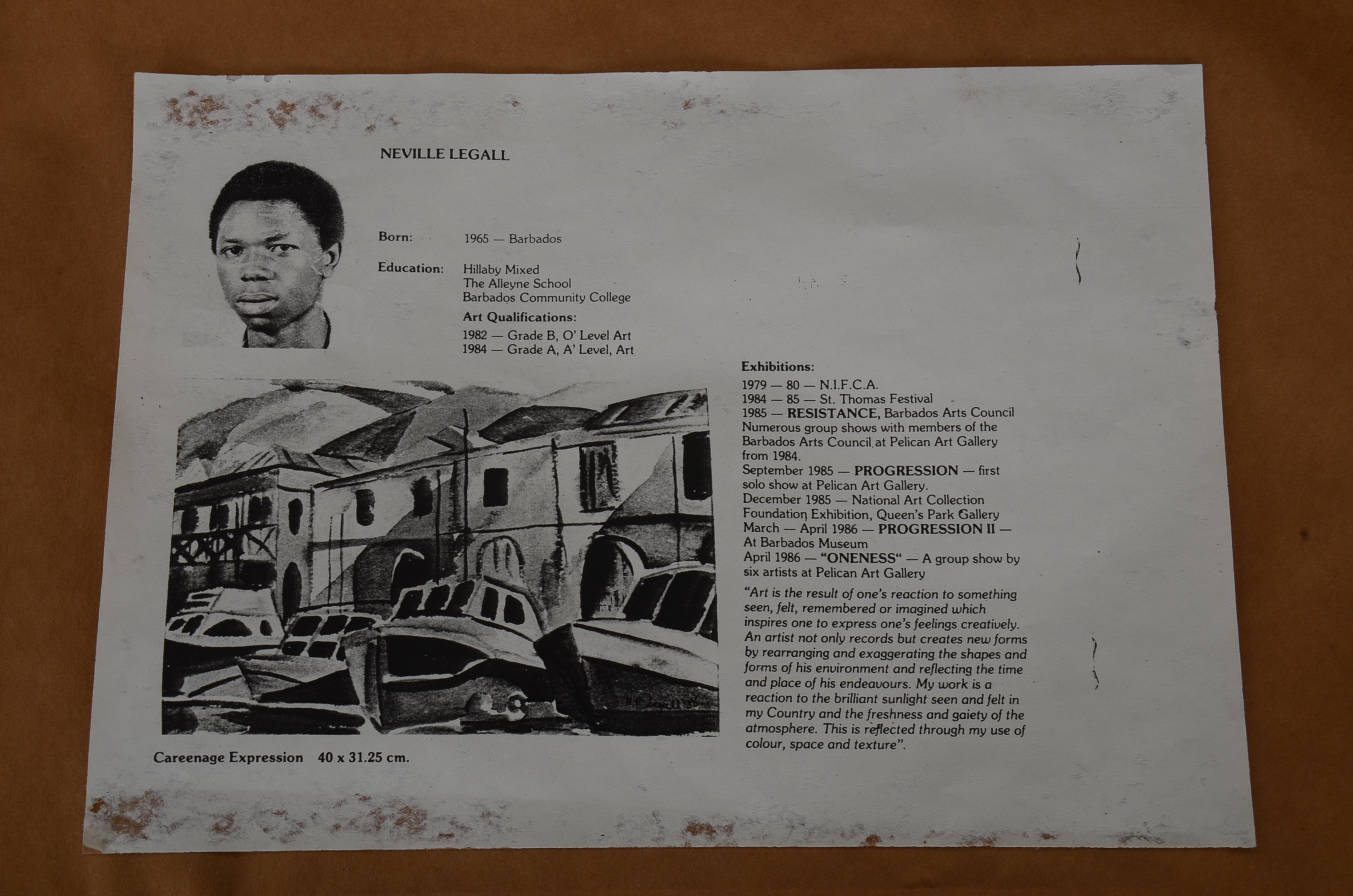 Original Neville Legall Watercolor on Paper Painting