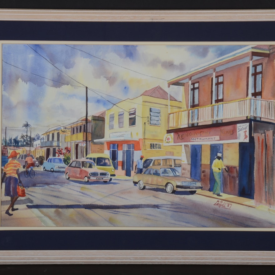 Original Neville Legall Watercolor on Paper Painting