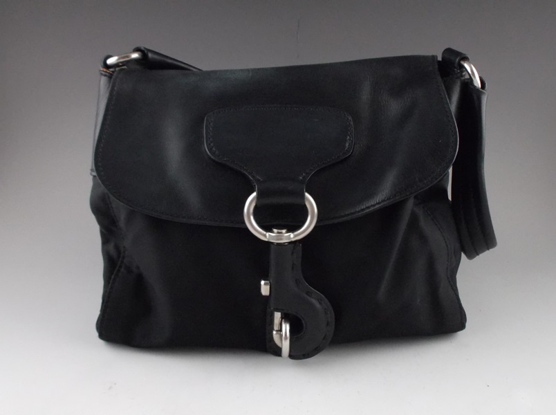 Black Leather Prada Handbag