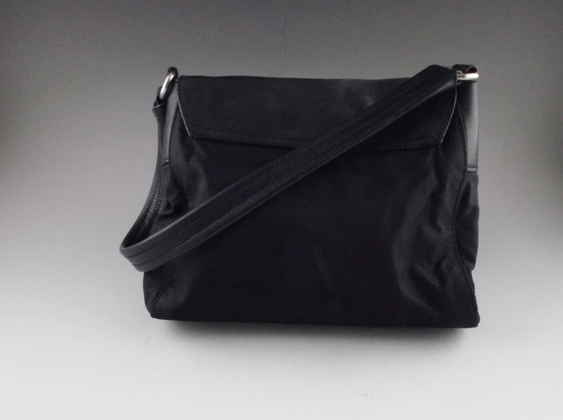 Black Leather Prada Handbag