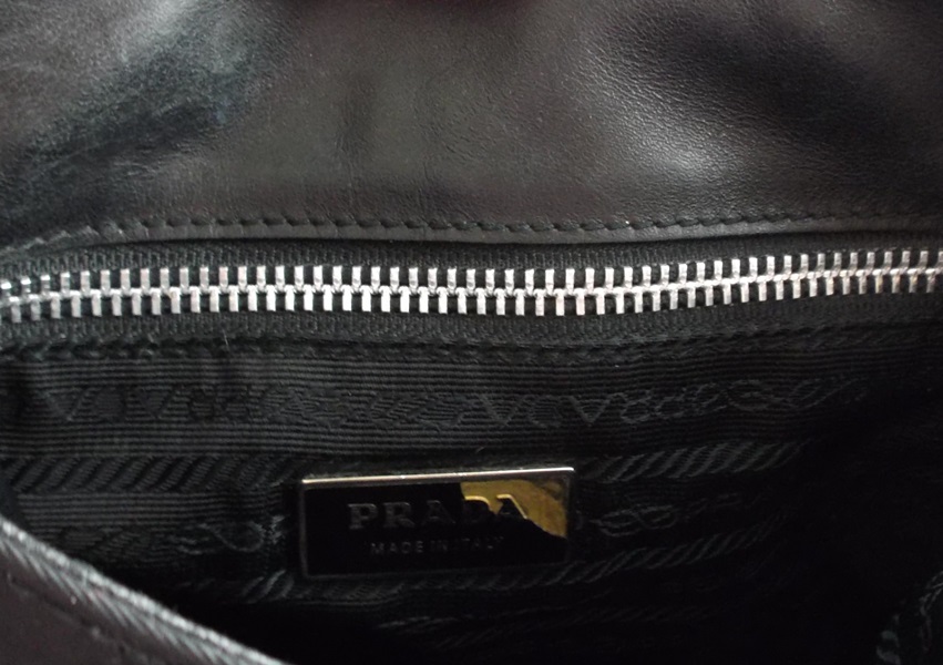 Black Leather Prada Handbag