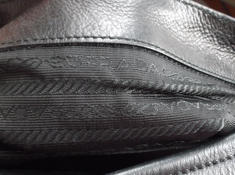 Black Leather Prada Handbag