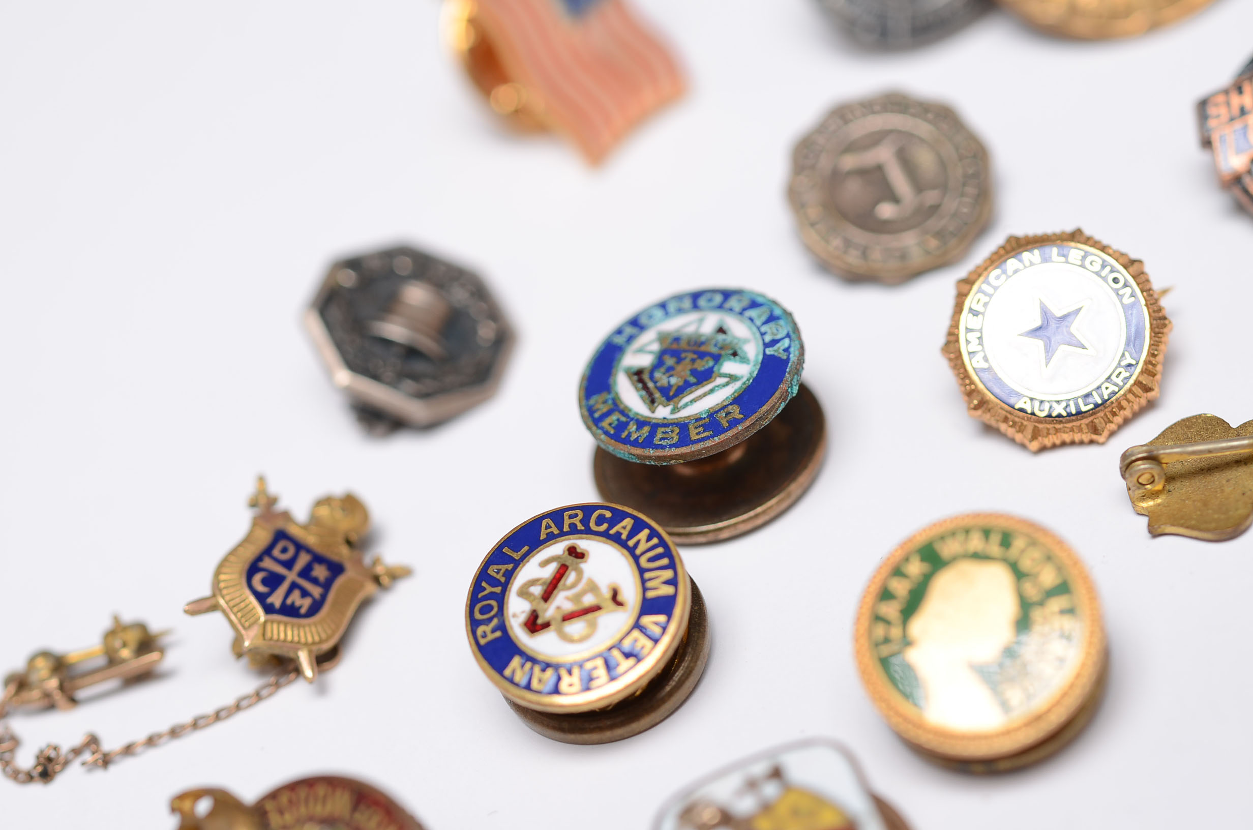 Collection of Vintage Service Lapel Pins and Buttons