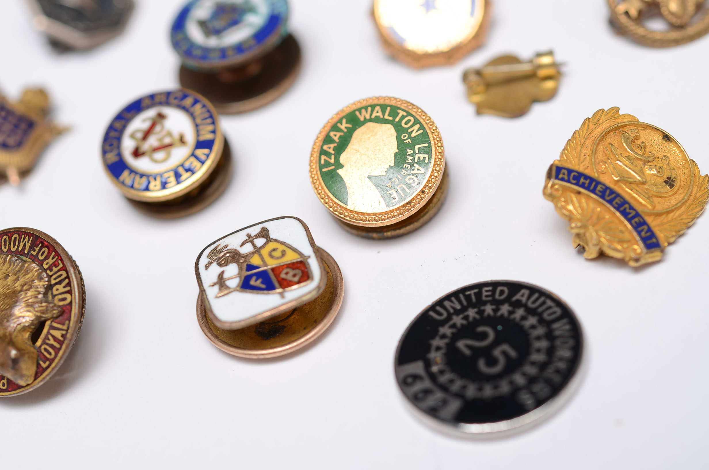 Collection of Vintage Service Lapel Pins and Buttons