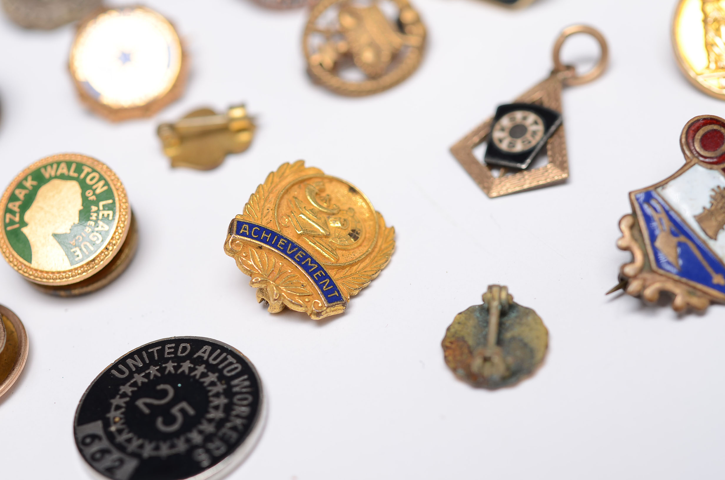 Collection of Vintage Service Lapel Pins and Buttons