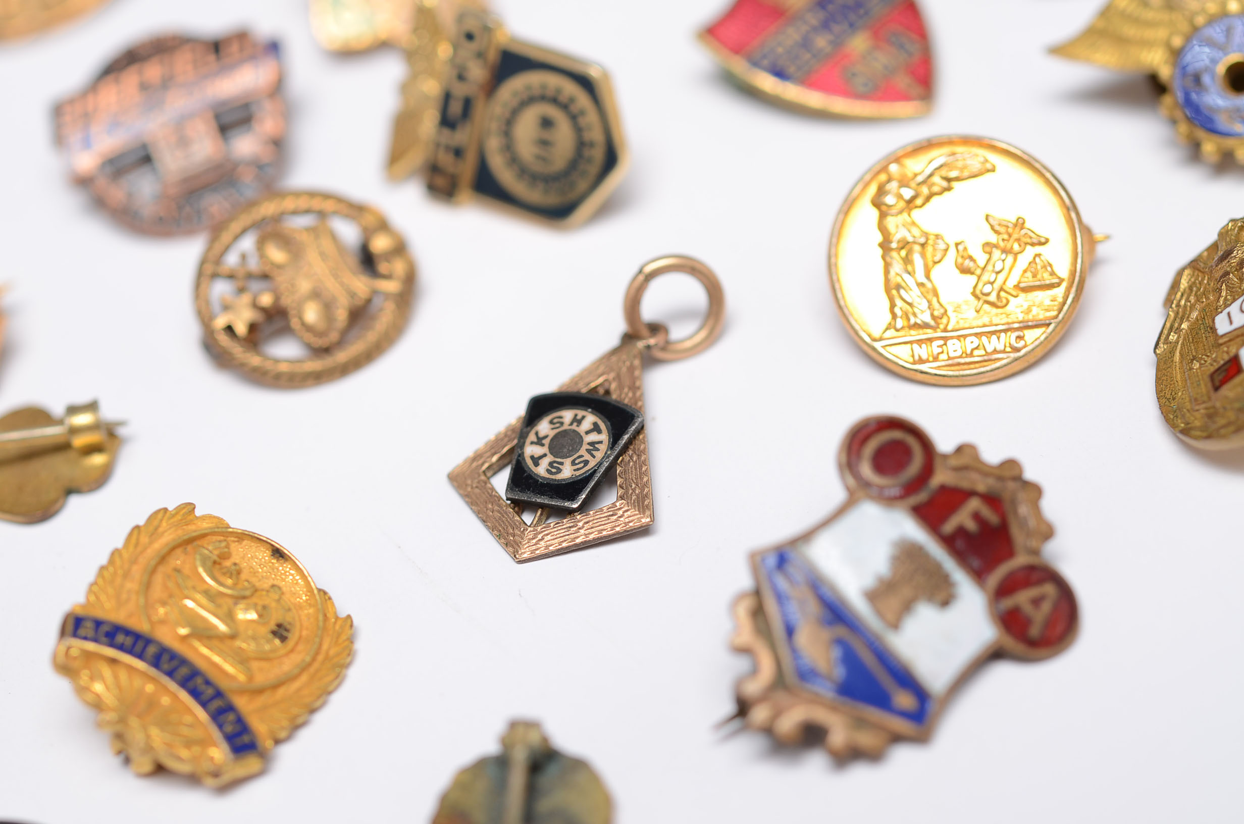 Collection of Vintage Service Lapel Pins and Buttons