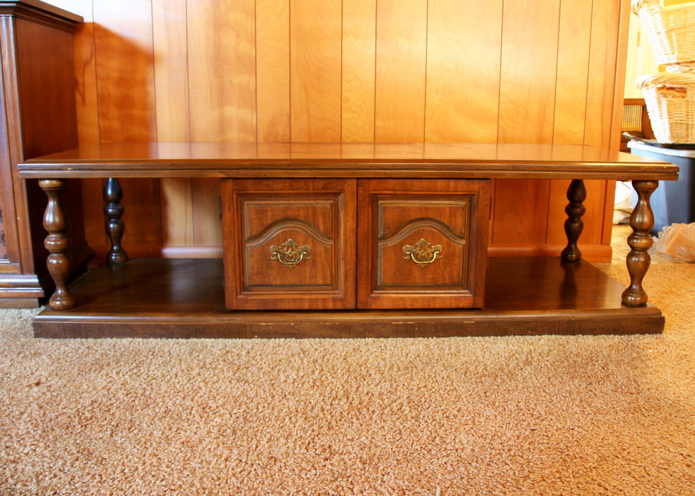 Vintage 1970s Hardwood Table 