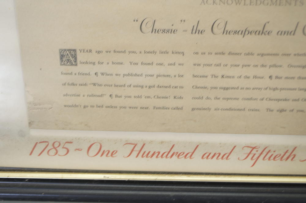 1935 Chesapeake and Ohio George Washington Railroad Advertisement