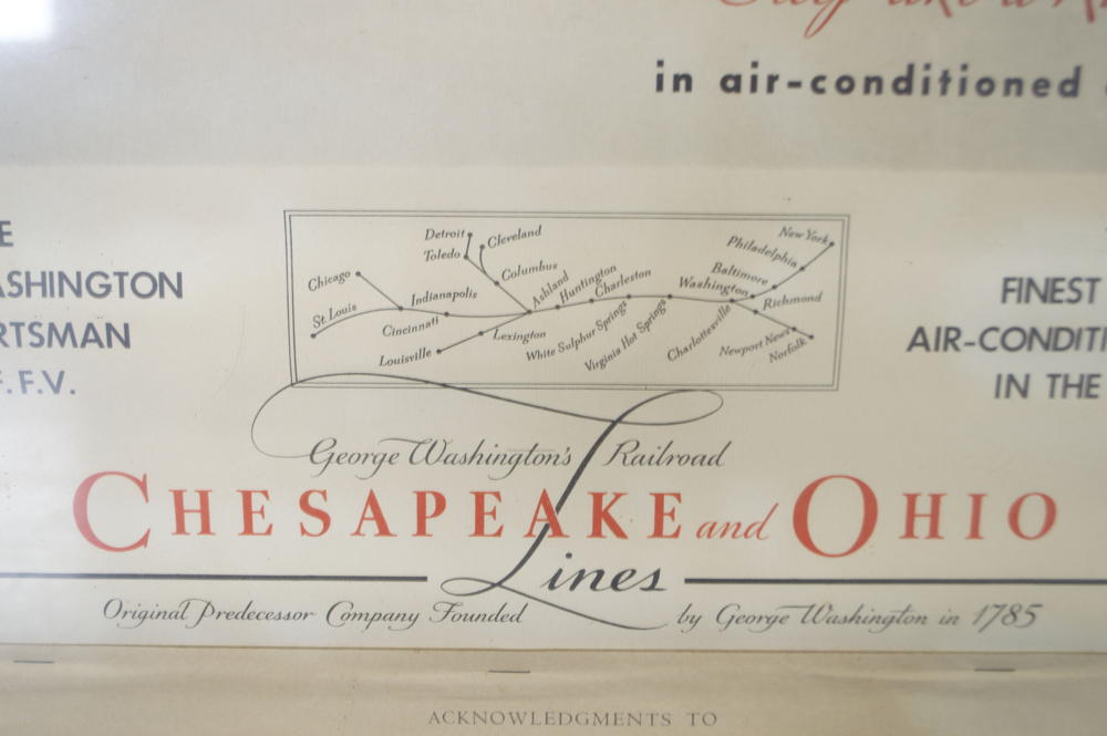 1935 Chesapeake and Ohio George Washington Railroad Advertisement