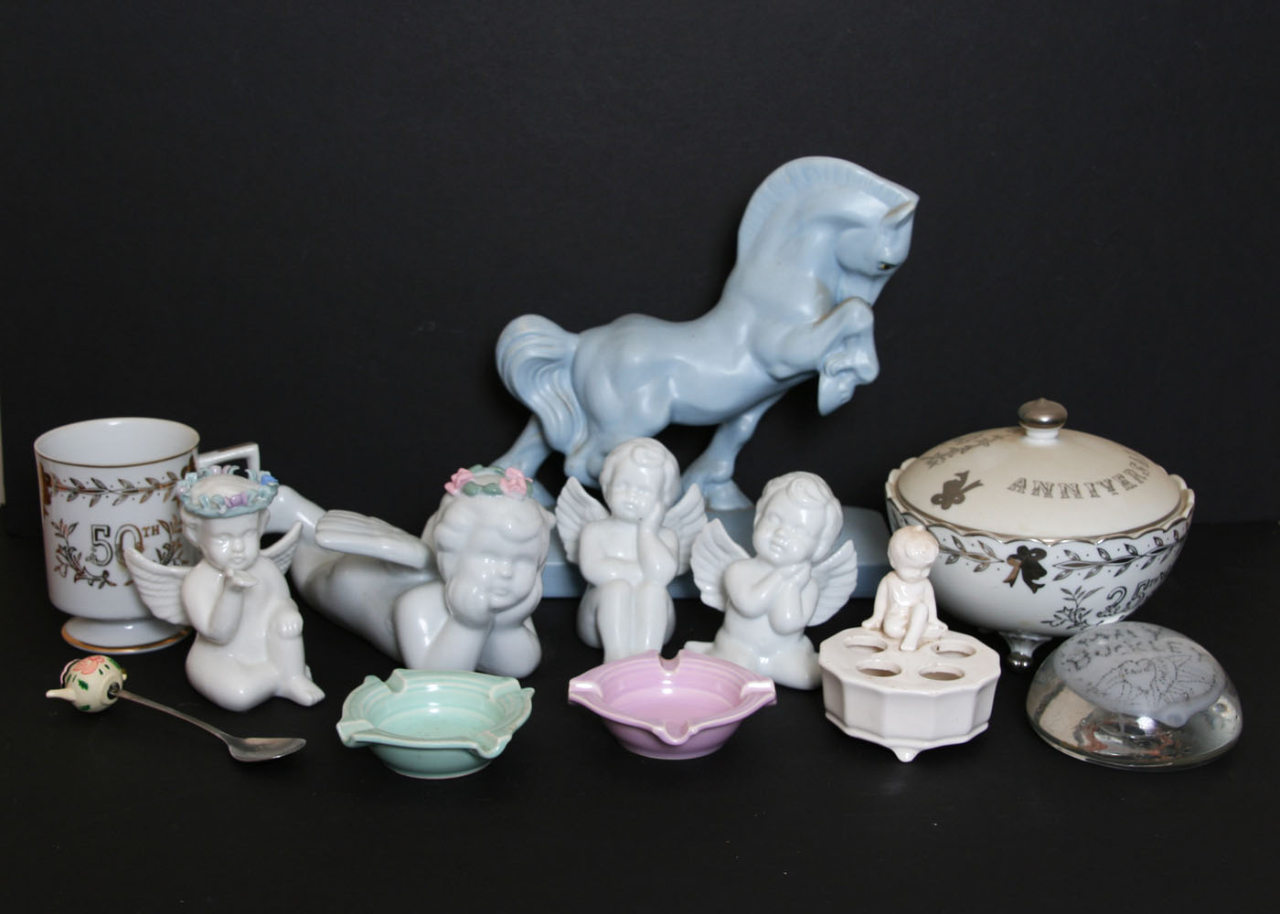 Assortment of Ceramic Figurines and Tabletop Items