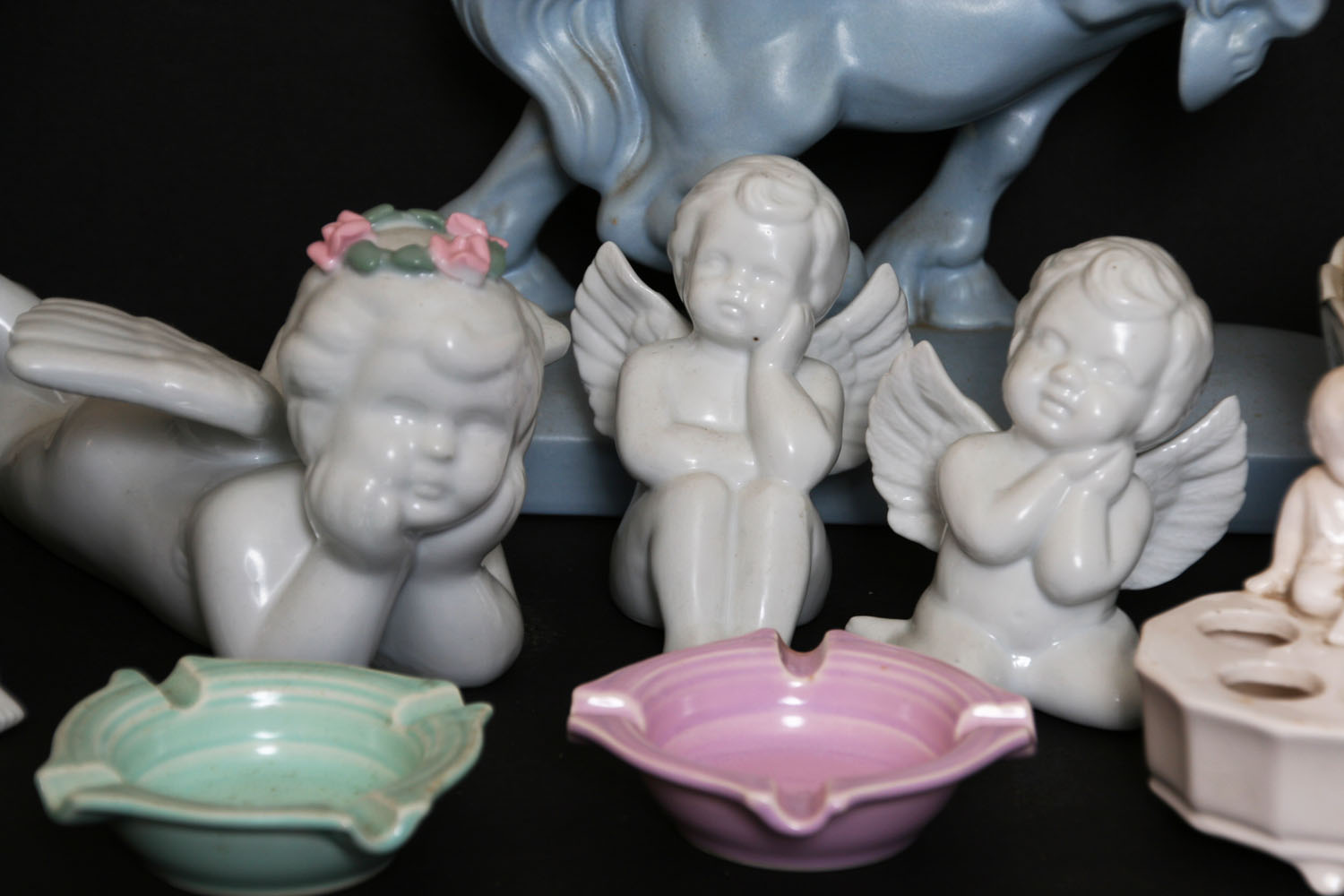 Assortment of Ceramic Figurines and Tabletop Items