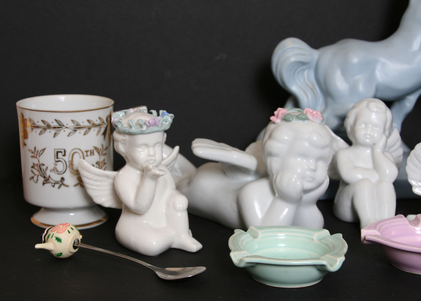 Assortment of Ceramic Figurines and Tabletop Items