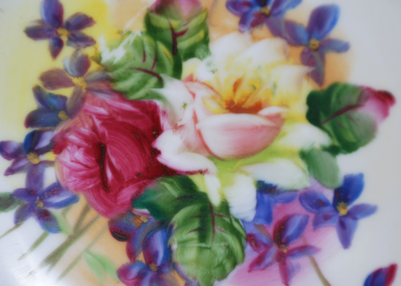 Set of Four Hand-Painted Lefton China Decorative Plates