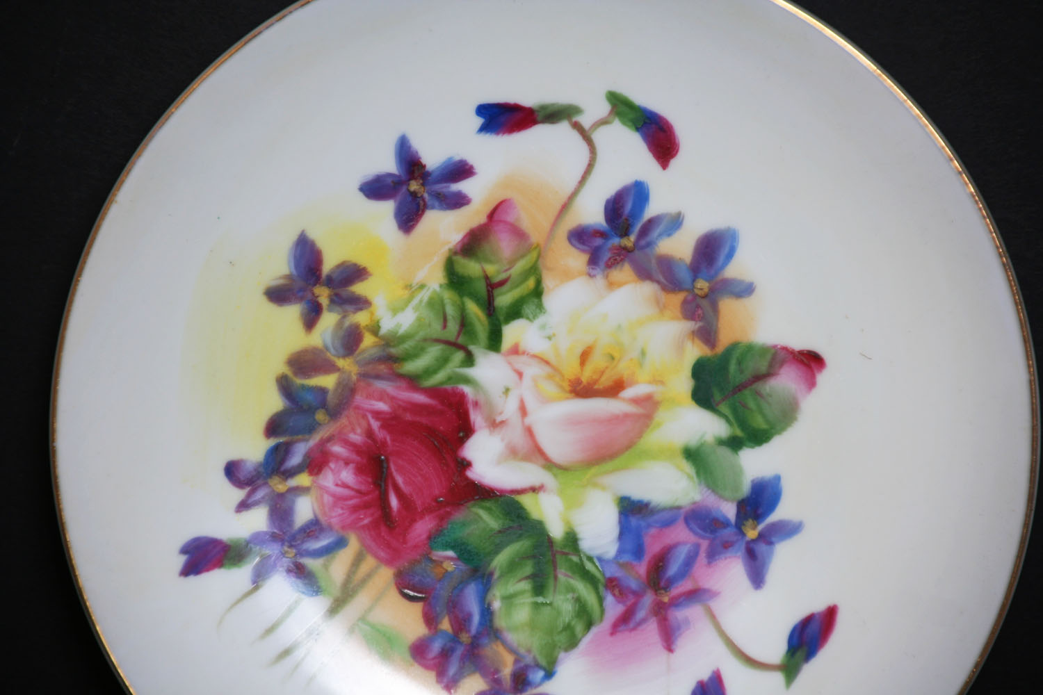 Set of Four Hand-Painted Lefton China Decorative Plates