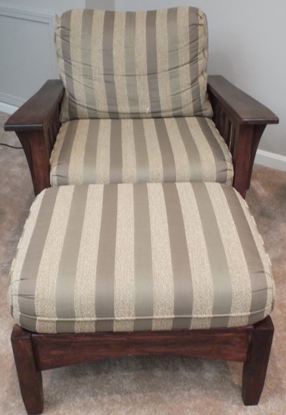 Ethan Allen Mission Style Armchair and Ottoman 