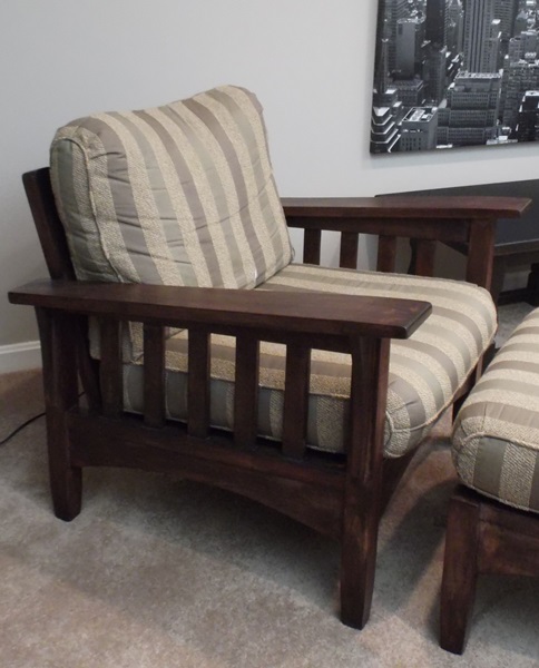 Ethan Allen Mission Style Armchair and Ottoman 