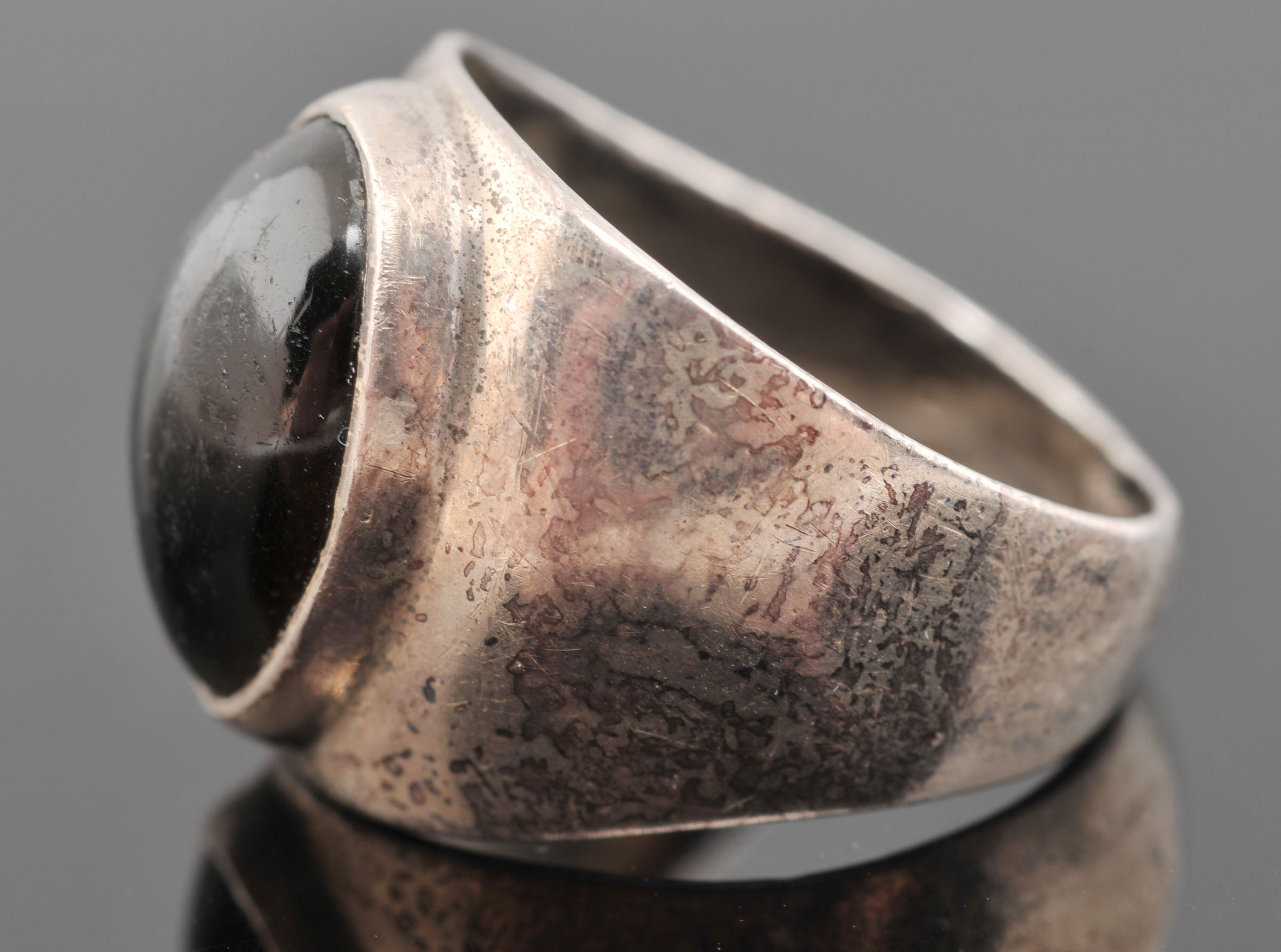 Vintage Mexican Sterling Silver Black Onyx Ring 