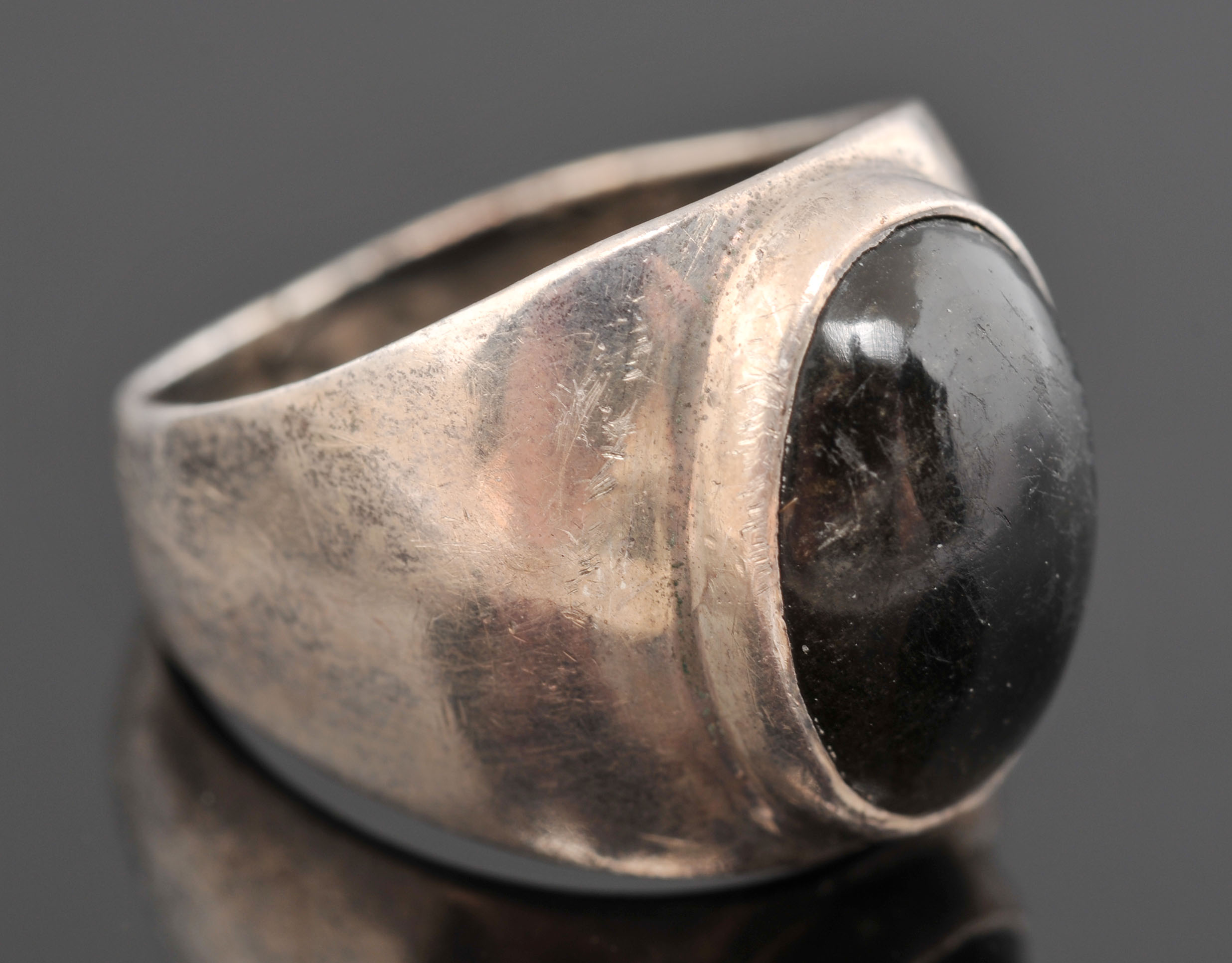 Vintage Mexican Sterling Silver Black Onyx Ring 
