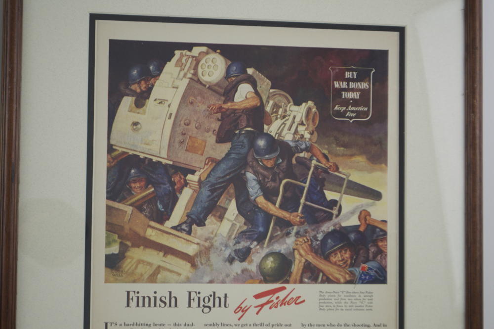 Framed Vintage Advertisements for General Motors