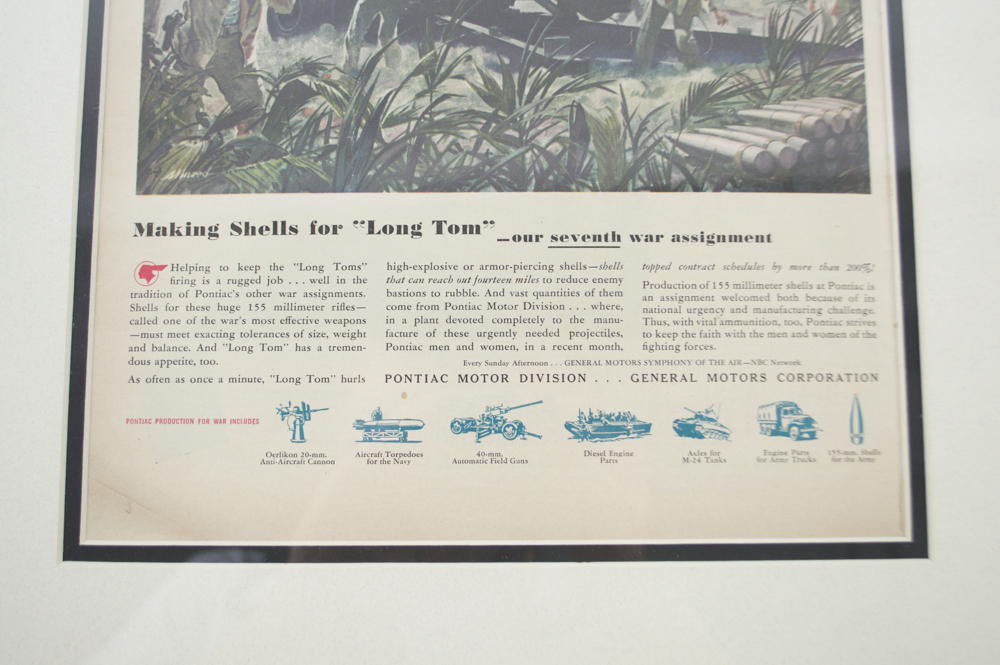 Framed Vintage Advertisements for General Motors