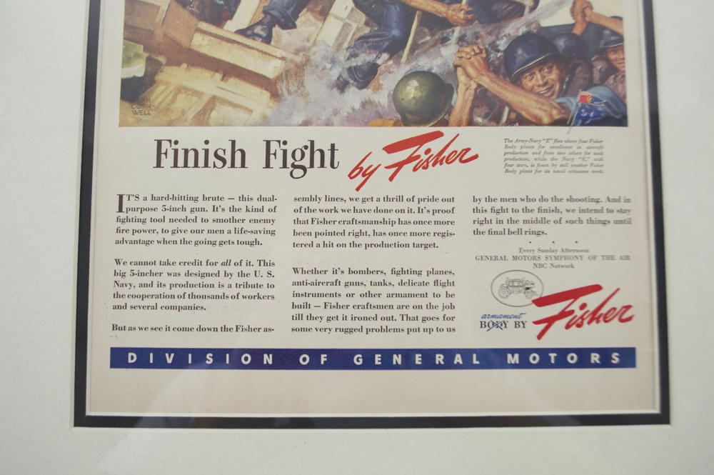 Framed Vintage Advertisements for General Motors