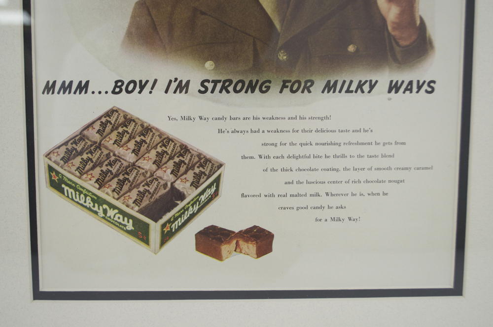 Framed Vintage Advertisement for Milky Way Candy Bars