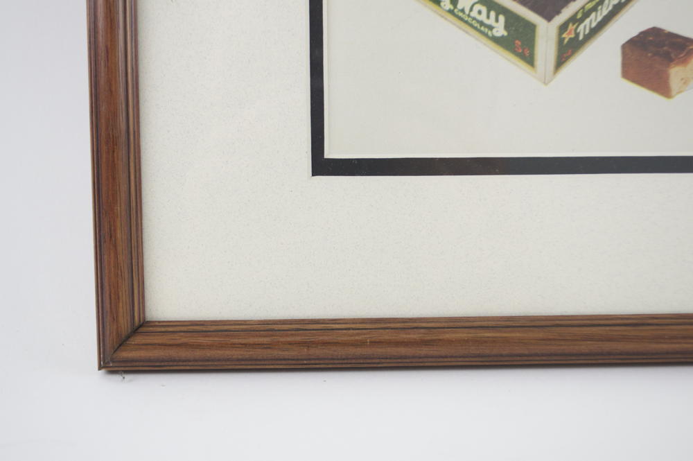 Framed Vintage Advertisement for Milky Way Candy Bars