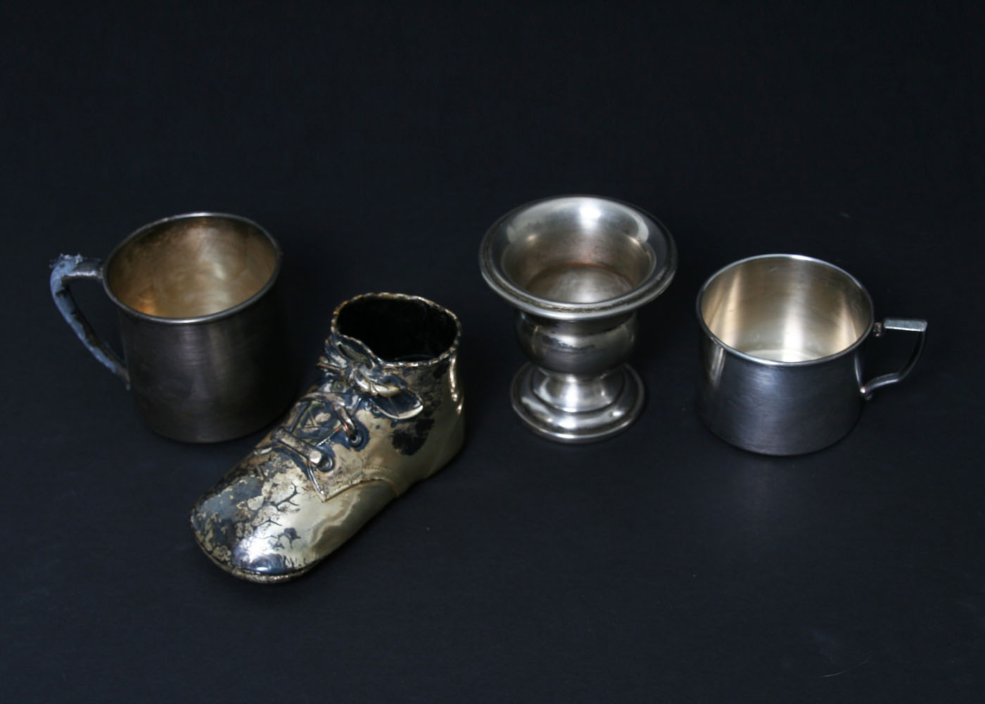 Assortment of Vintage Silver-Plated Baby Items