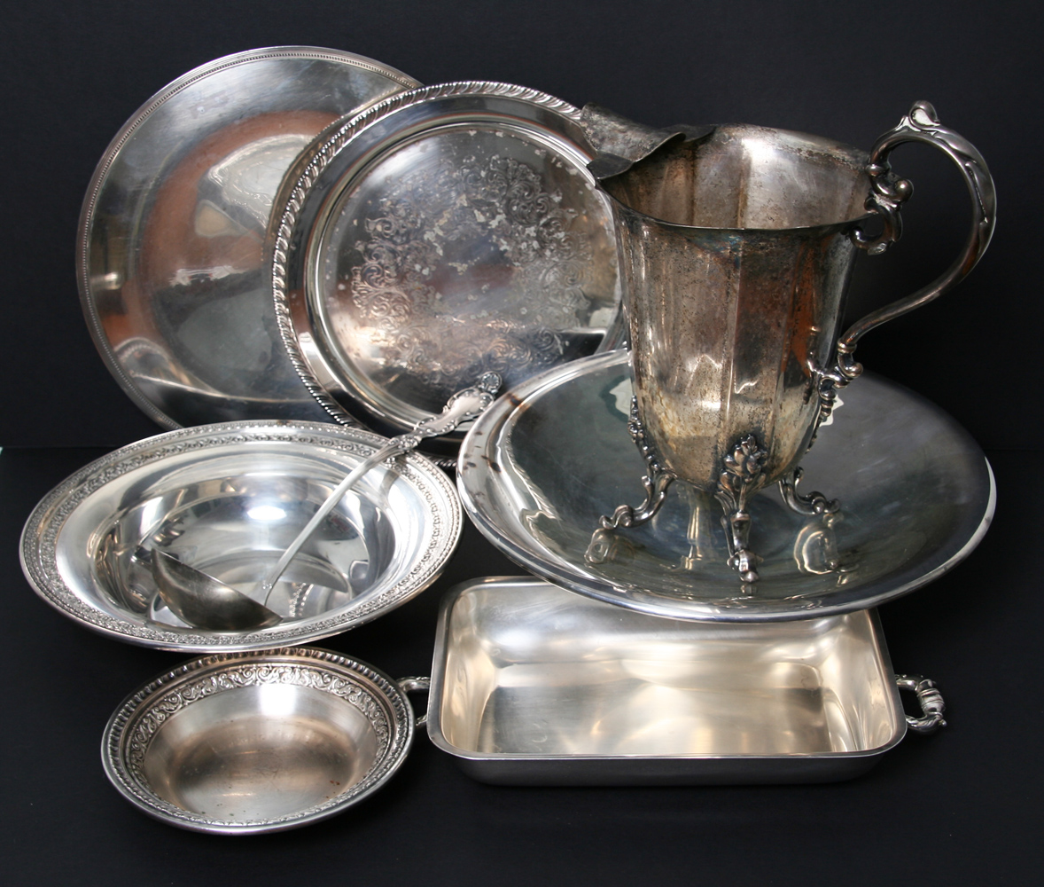 Large Assortment of Vintage Silver-Plated Items