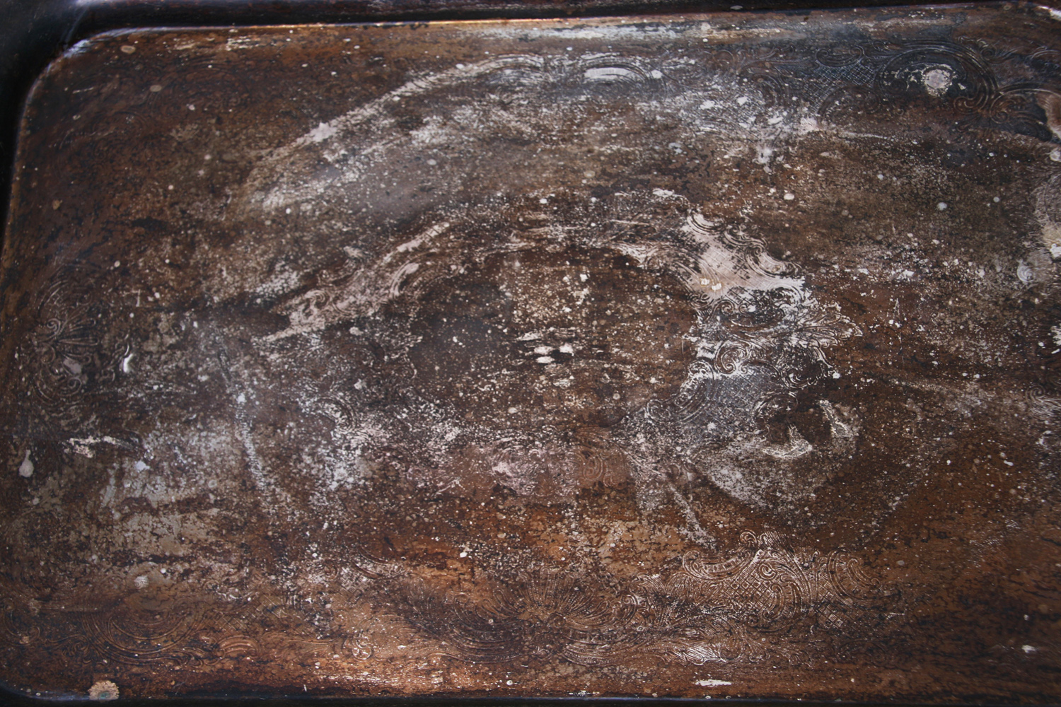 Distressed Vintage Silver-Plated Tray