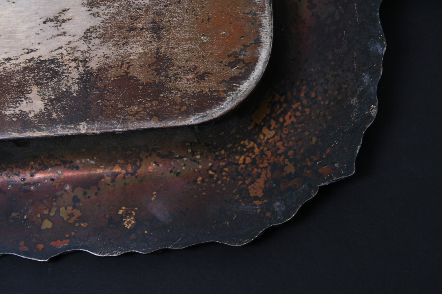 Distressed Vintage Silver-Plated Tray