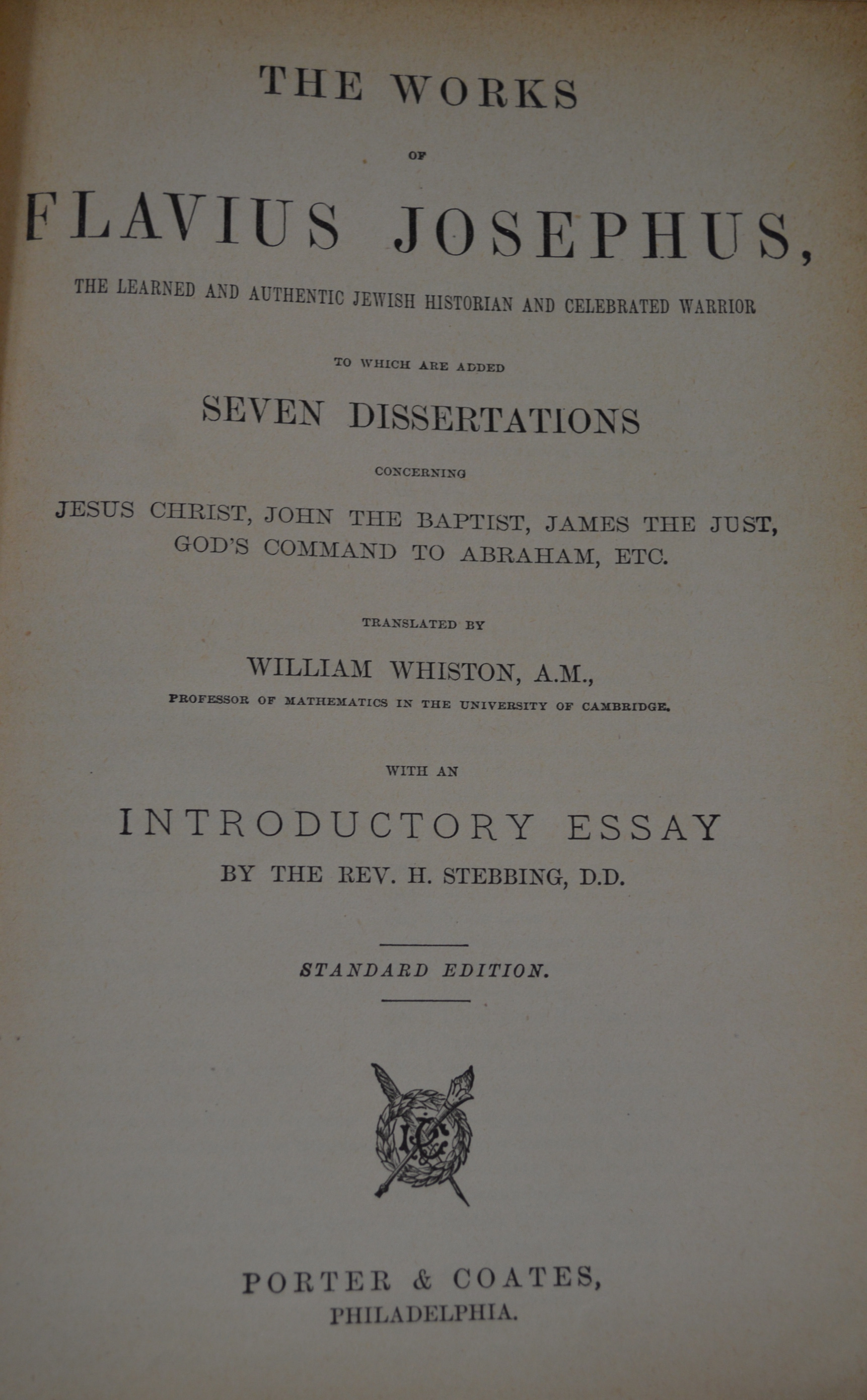 "The Works of Flavius Josephus" and "1001 Gems"