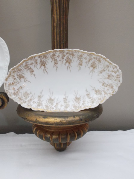 Haviland and Limoges Plates on Louis XVI Style Plate Display 