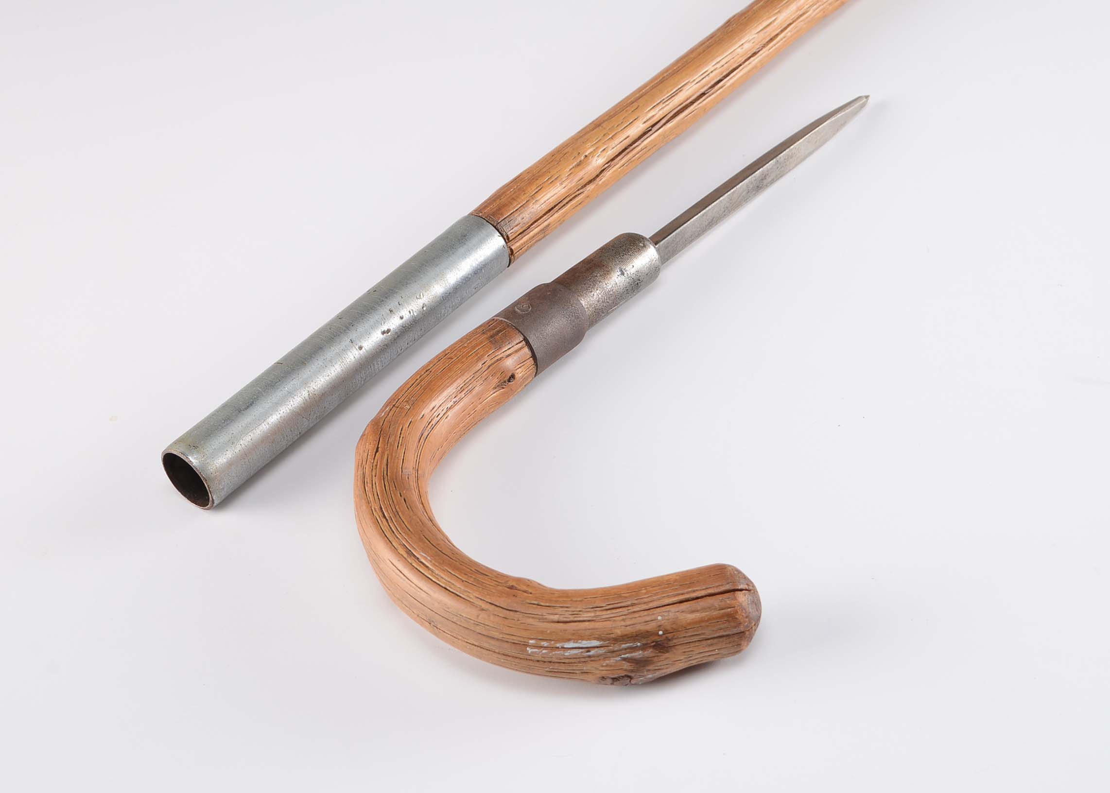 Vintage Wood Cane with Hidden Dagger