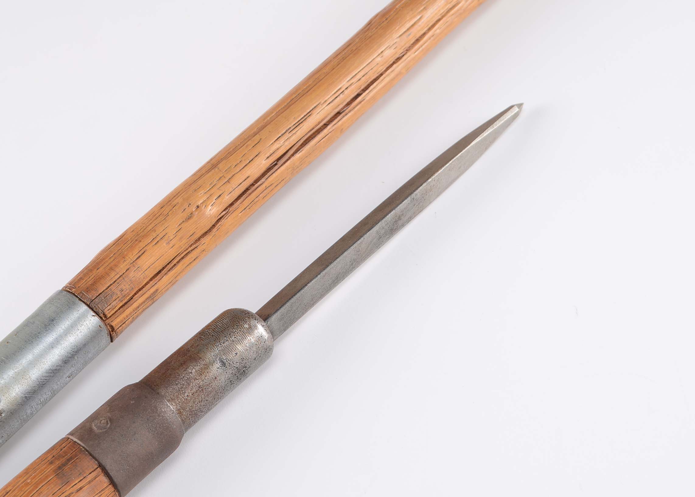 Vintage Wood Cane with Hidden Dagger