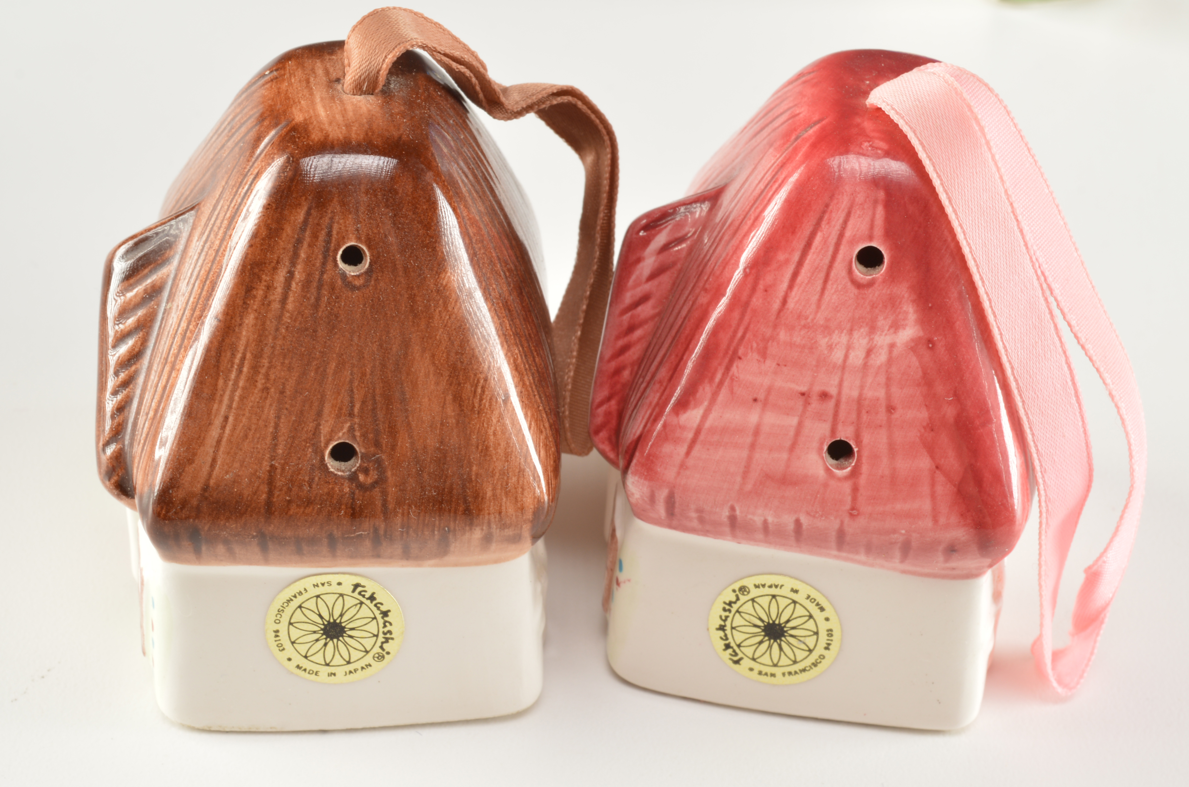 Set of Five Miniature Pottery Cottages