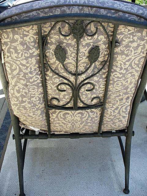 Etched Glass Table with Lazy Susan, Umbrella and Five Chairs