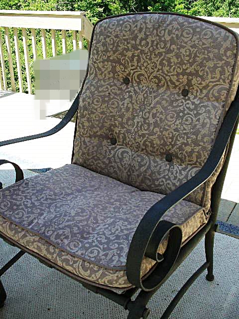 Etched Glass Table with Lazy Susan, Umbrella and Five Chairs