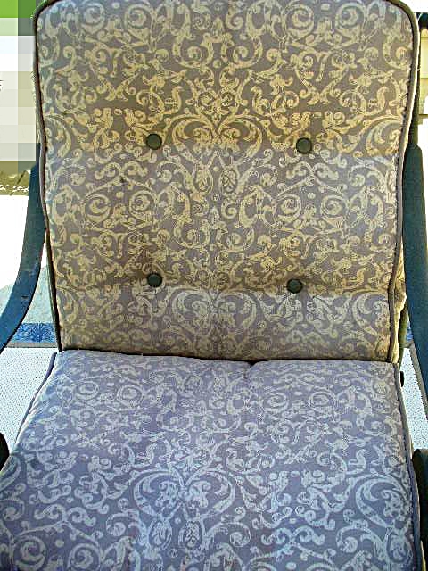Etched Glass Table with Lazy Susan, Umbrella and Five Chairs