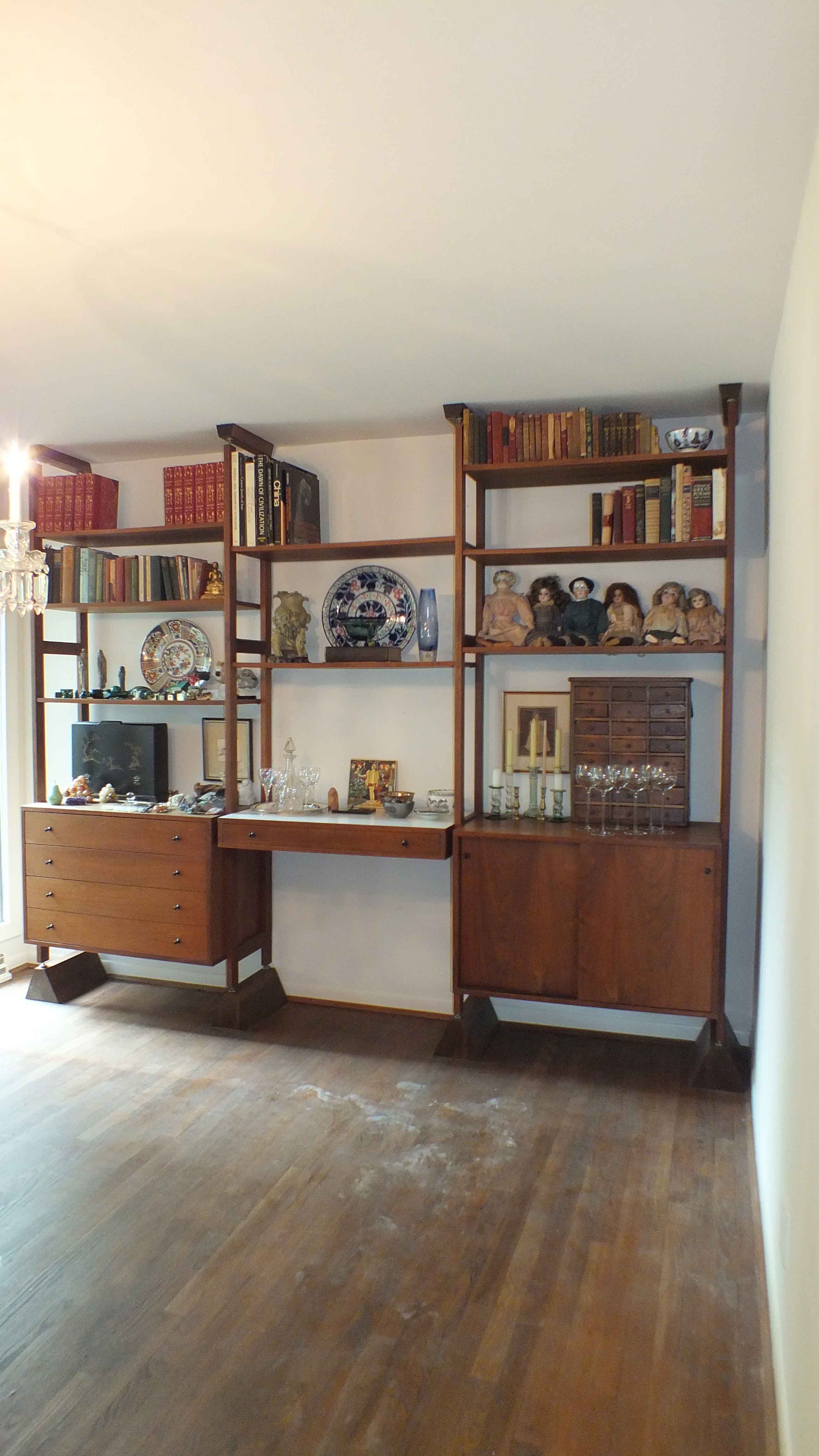 Mid Century Modern Teak Wall Shelving System