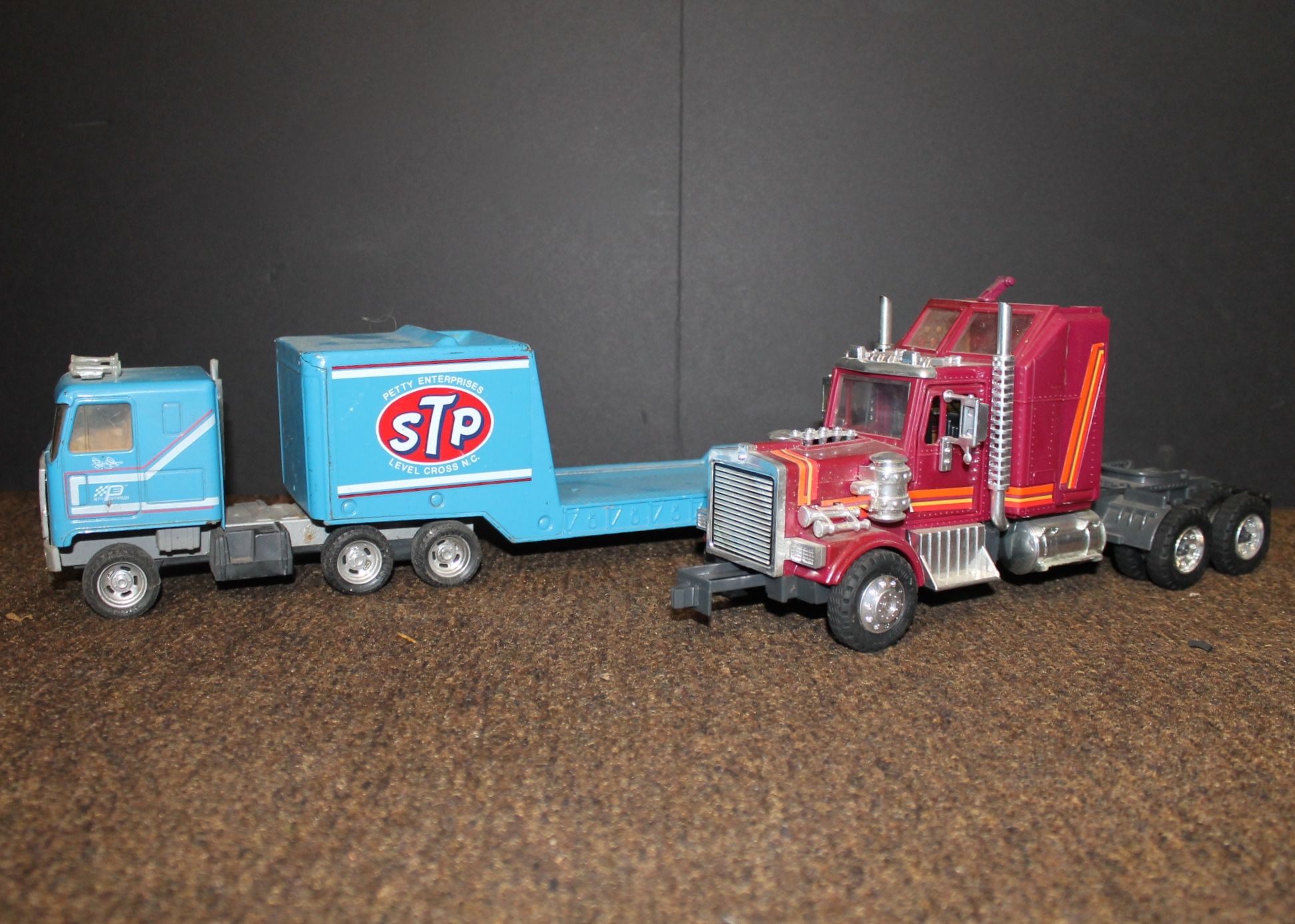 Vintage Pair of Toy Semi-Tractors