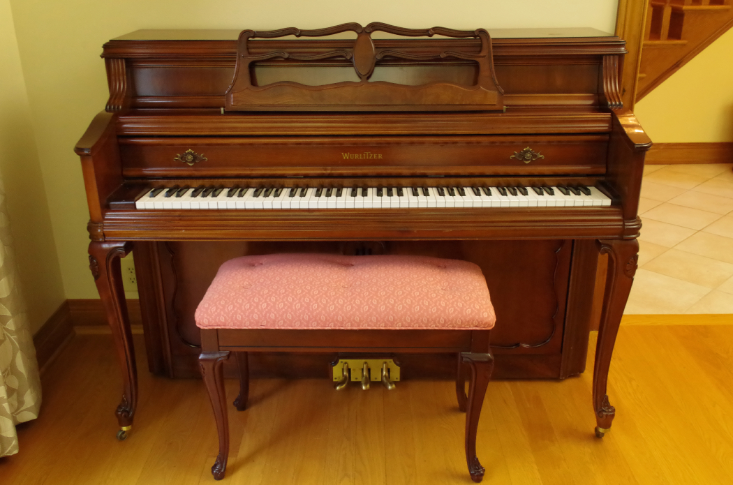 Wurlitzer Upright Piano in Cherry Cabinet
