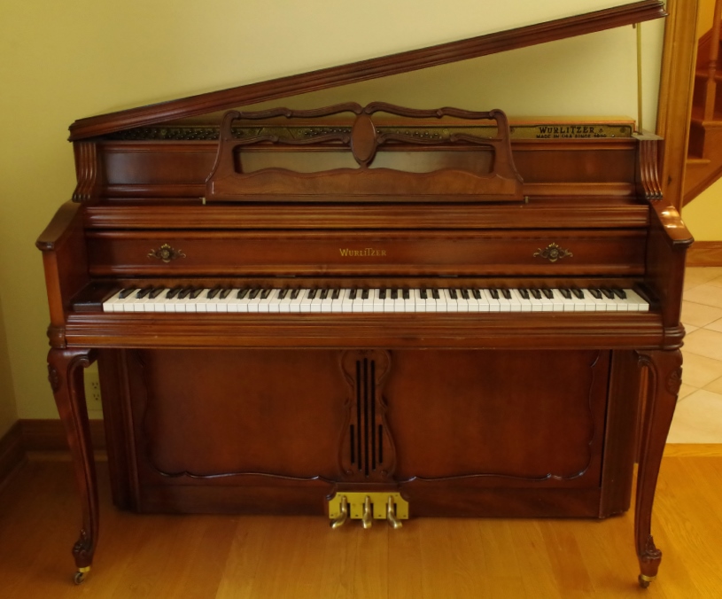 Wurlitzer Upright Piano in Cherry Cabinet