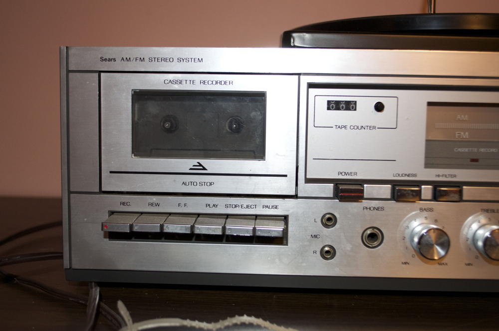 Sears and Roebuck Turntable, 8 Track, Cassette, and Radio Console