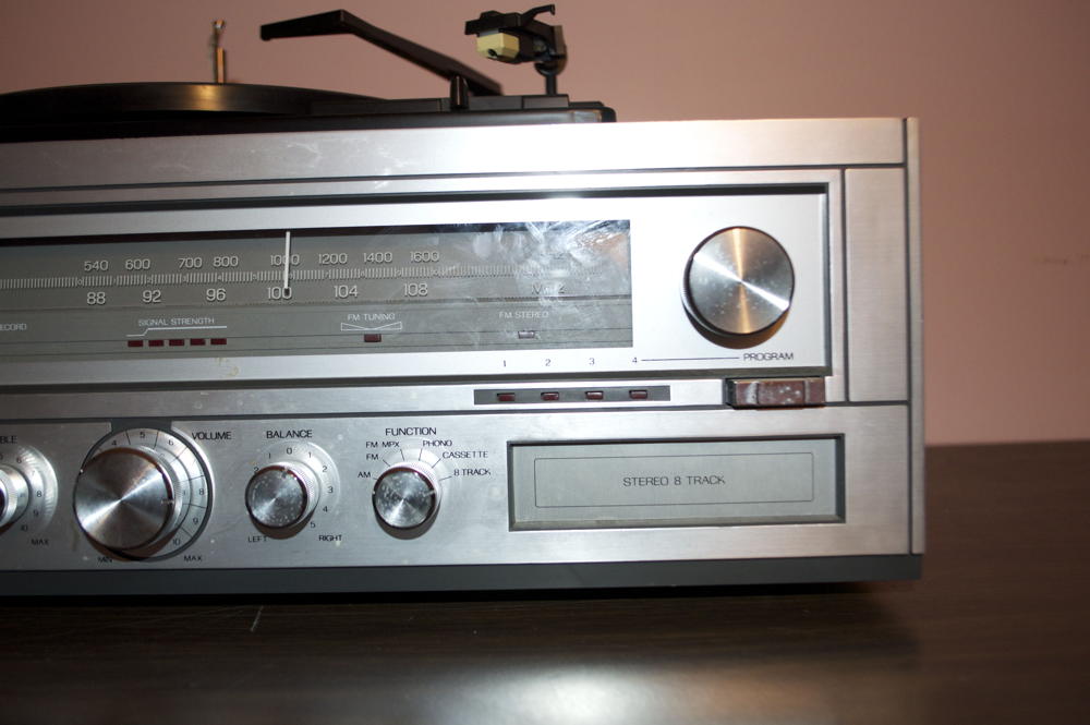 Sears and Roebuck Turntable, 8 Track, Cassette, and Radio Console